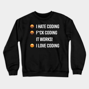 Developer I Hate Coding I Love Coding Crewneck Sweatshirt